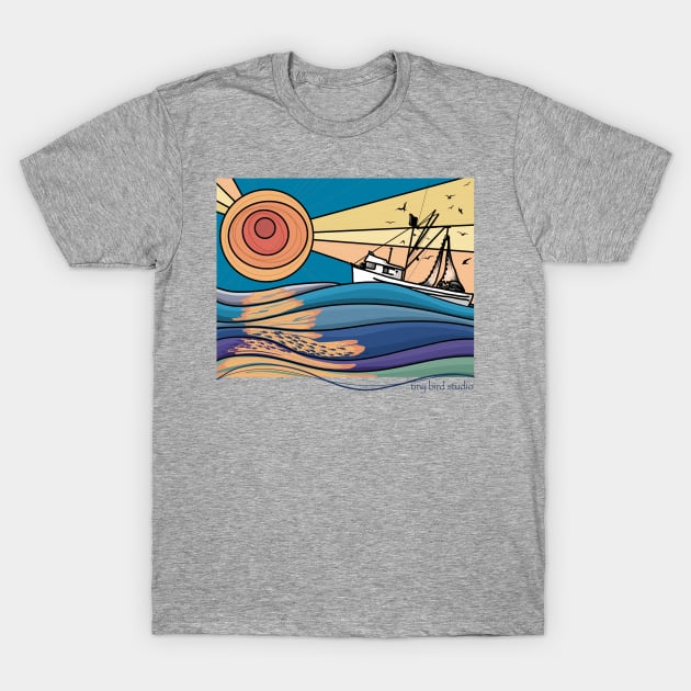 Retro Seiner T-Shirt by Tiny Bird Studio